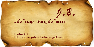 Jónap Benjámin névjegykártya